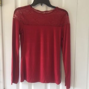 Red H&M Longsleeve Shirt w/ Lace